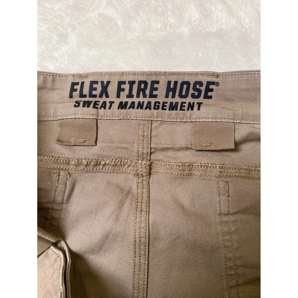 Duluth Flex Fire Hose Cargo Pants Relaxed Canvas Mens 40x30 Tan Solid Workwear